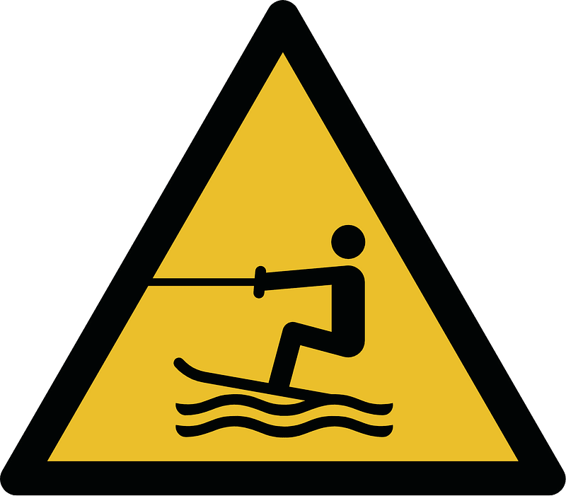 ISO 7010 W045 warning; water skiing or towed water activity area