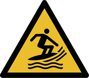 ISO 7010 W046 warning; surfing