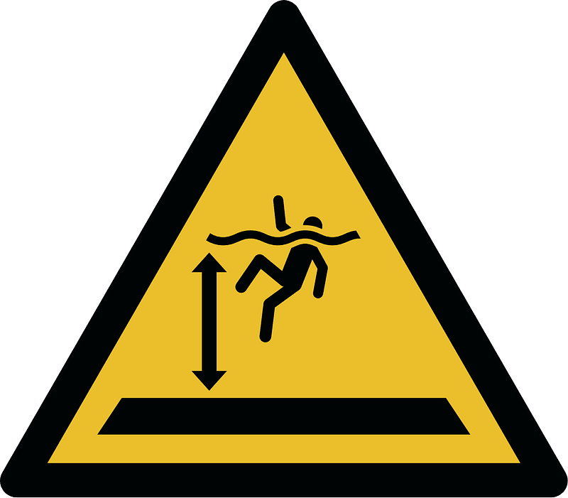 ISO 7010 W047 warning; deep water