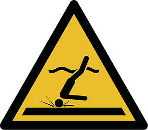 ISO 7010 W048 warning; shallow water
