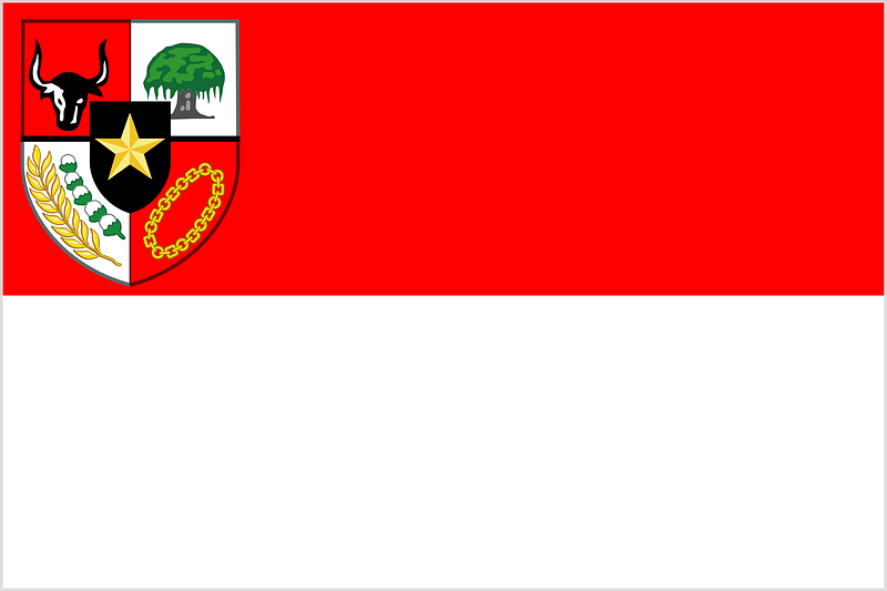 Flag of Indonesia with the national emblem