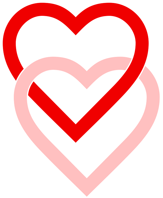 Interlaced love hearts