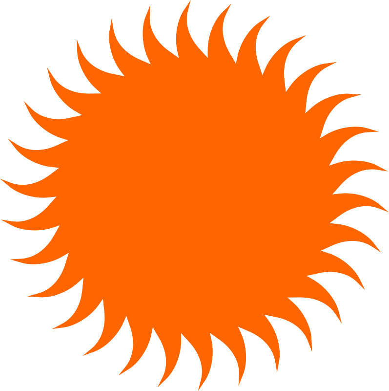 Sun orange icon