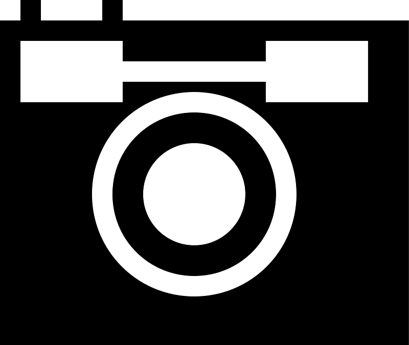 Black and white camera icon
