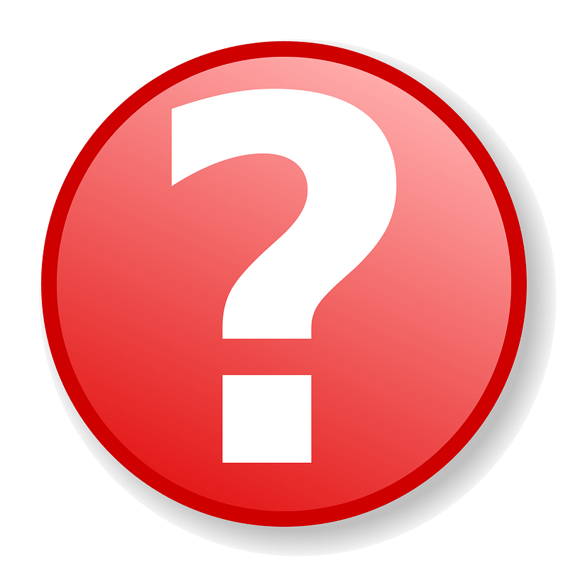 Red question icon with gradient background