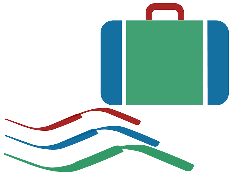 Suitcase icon blue green red dynamic v03