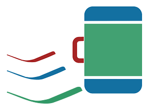 Suitcase icon blue green red dynamic v04