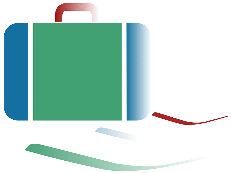 Suitcase icon blue green red dynamic v07