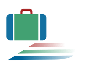 Suitcase icon blue green red dynamic v14