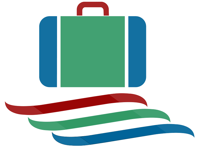 Suitcase icon blue green red dynamic v16