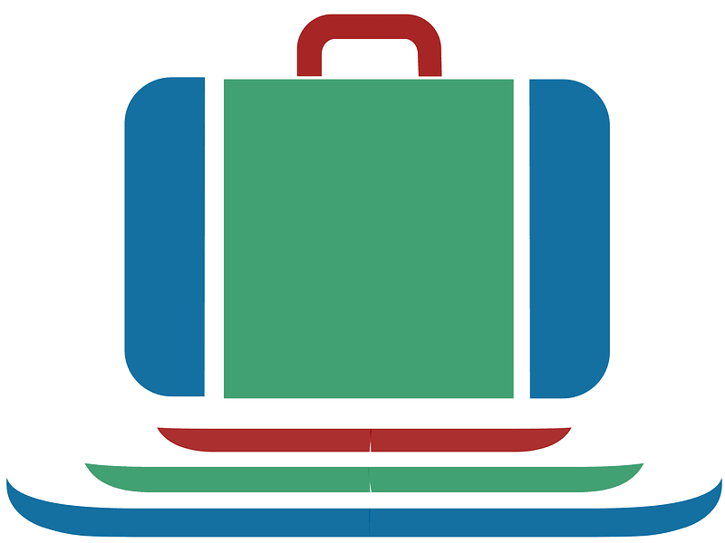Suitcase icon blue green red dynamic v19