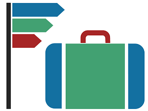 Suitcase icon blue green red dynamic v26