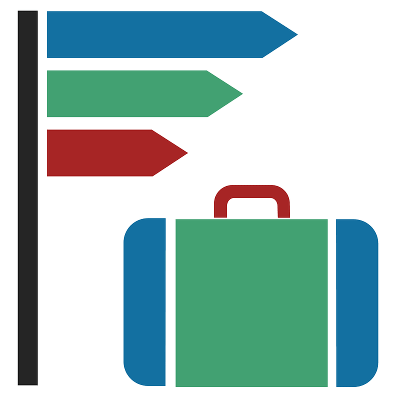 Suitcase icon blue green red dynamic v28
