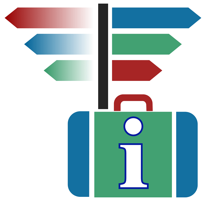 Suitcase icon blue green red dynamic v34