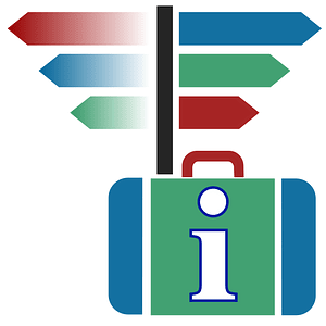 Suitcase icon blue green red dynamic v34