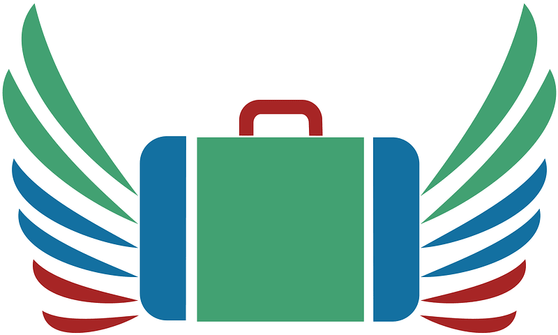 Suitcase icon blue green red dynamic v17d