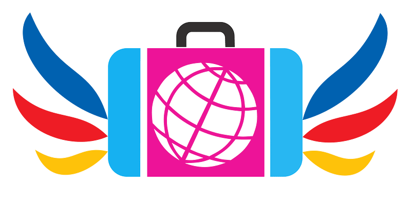 Suitcase icon blue green red dynamic v17k
