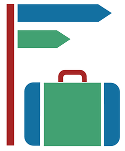 Suitcase icon blue green red dynamic v28a