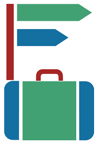Suitcase icon blue green red dynamic v28b