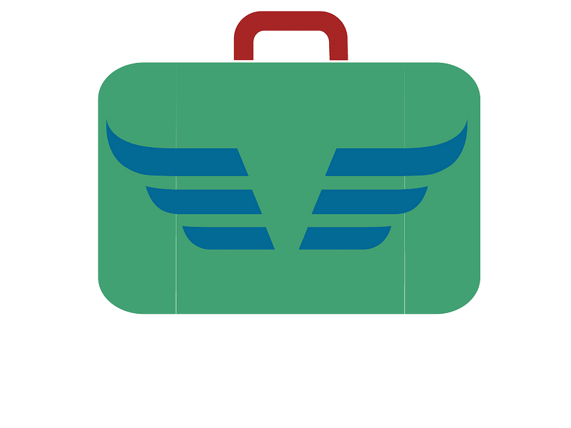 Suitcase icon blue green red dynamic v174