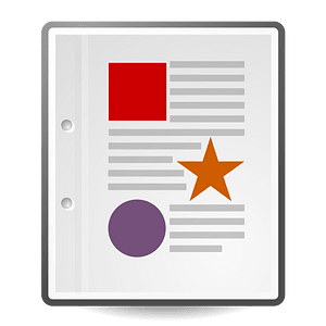 Text document with shapes