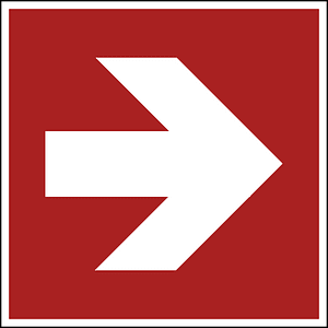 ISO 7010 Fire protection arrow 1