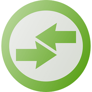 Pictogram voting two arrows to the center