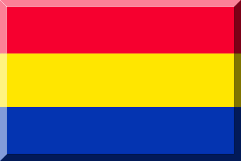 600px Rosso Giallo e Blu (Strisce Orizzontali)