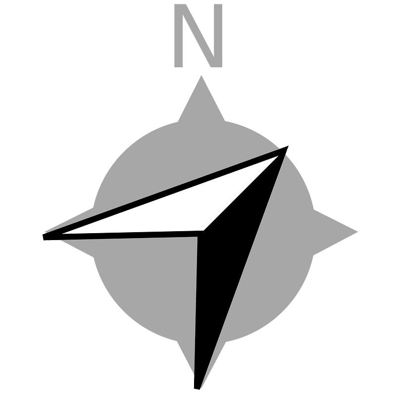 Compass icon NE grey