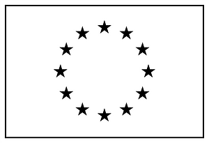 Flag of Europe bw with border