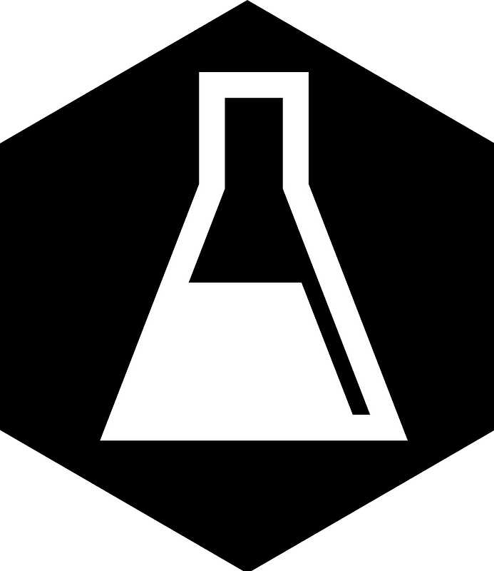 Hex icon with flask black