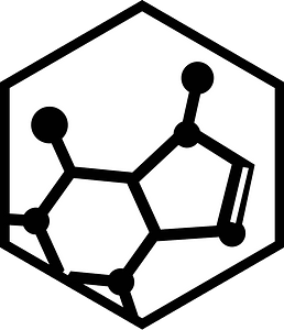 Hex icon with caffeine white