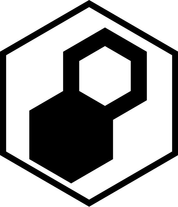 Hex icon with hexes white
