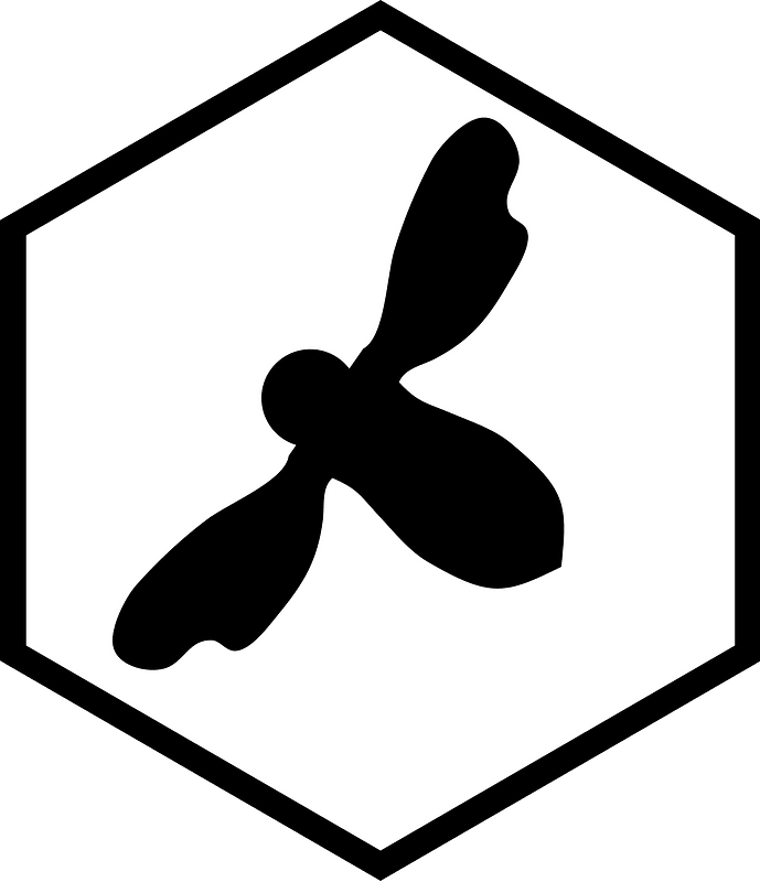 Hex icon with bee white