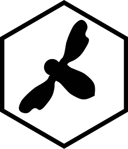 Hex icon with bee white