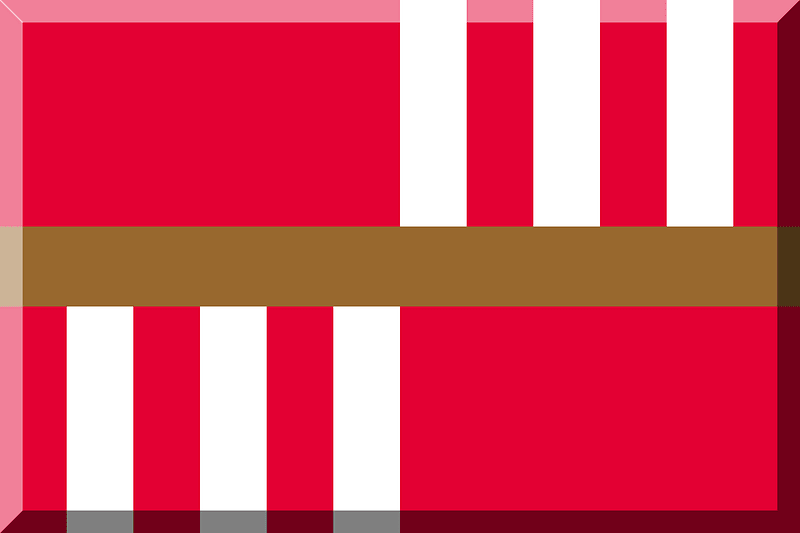 600px Rosso con bande Bianche verticali e striscia Oro