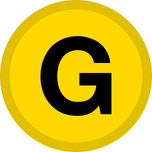 Gold medal icon (G initial)