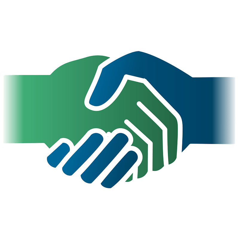 Handshake icon GREEN-BLUE