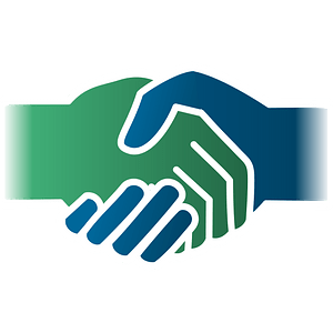 Handshake icon GREEN-BLUE