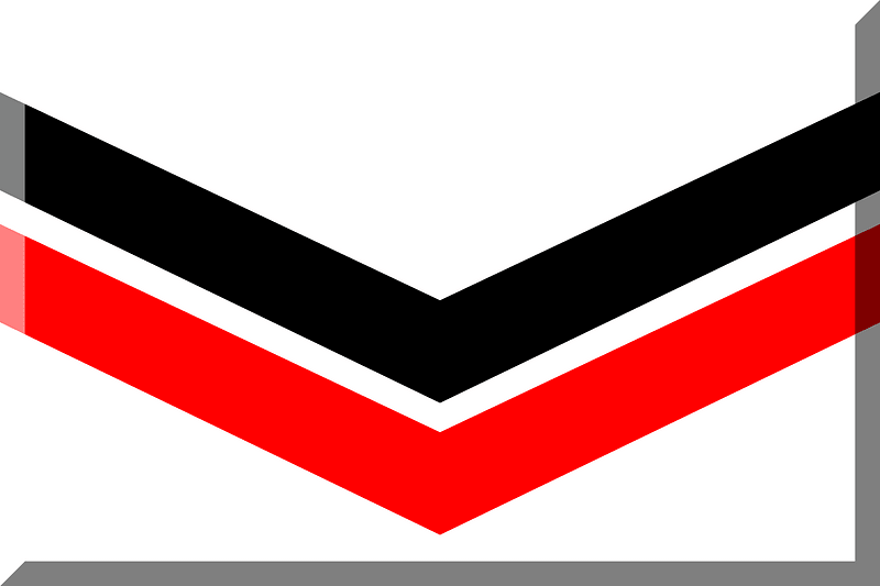600px Nero Bianco e Rosso (doppia V sul petto)