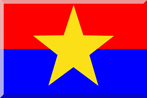 600px Gold star HEX-FBE017 on Blue HEX-0000FF and Red HEX-FF0000 background