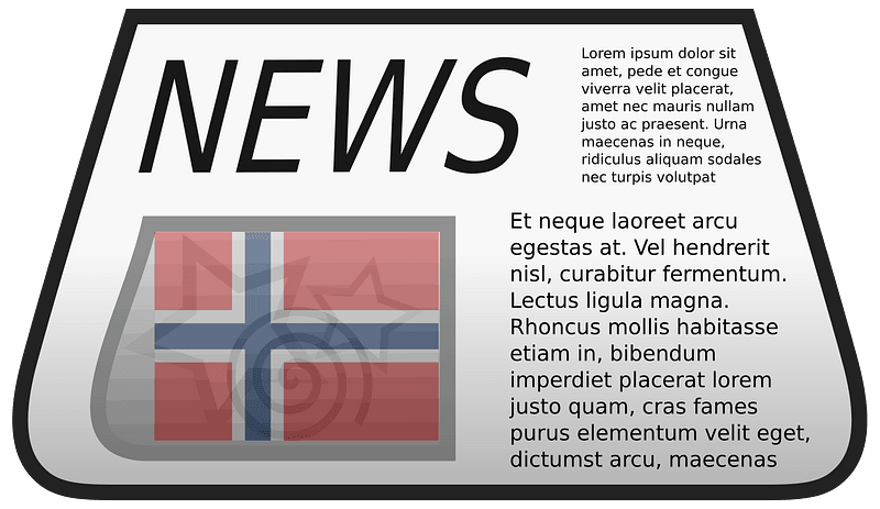 Newspaper with flag of Norway