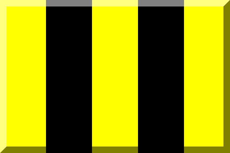 600px 3 stripes Yellow HEX-FFFF00 Black