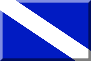600px Blue HEX-011BC2 diagonal divided White upper left - lower right