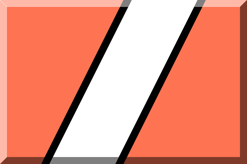 600px Orange HEX-FE7352 one strip White Black inclined