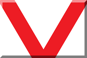 600px White letter V HEX-ED1C24