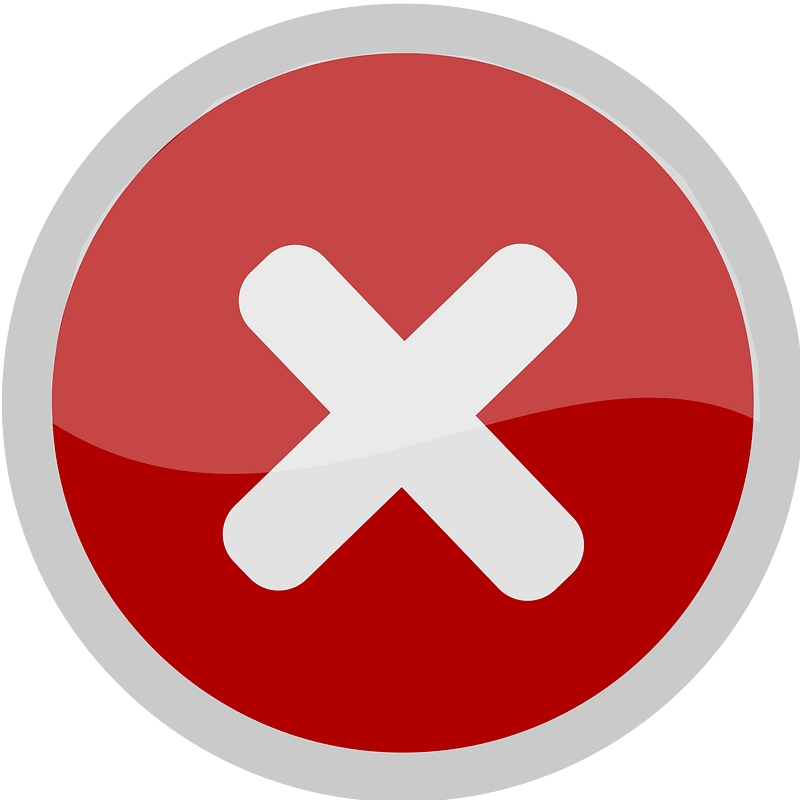 No icon (white X on red circle)
