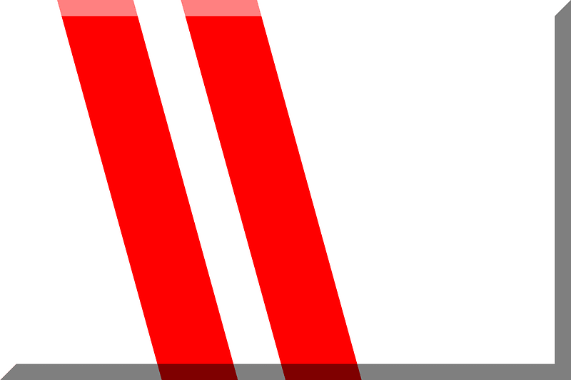 600px White background HEX-FF0000 inclined stripes