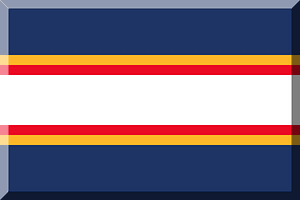 600px background HEX-1E3465 stripes HEX-FBD728 HEX-EB0A23 White