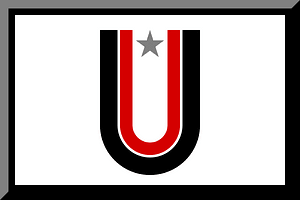 600px Black border White background letter U Black HEX-D40000 Star HEX-7F7F7F